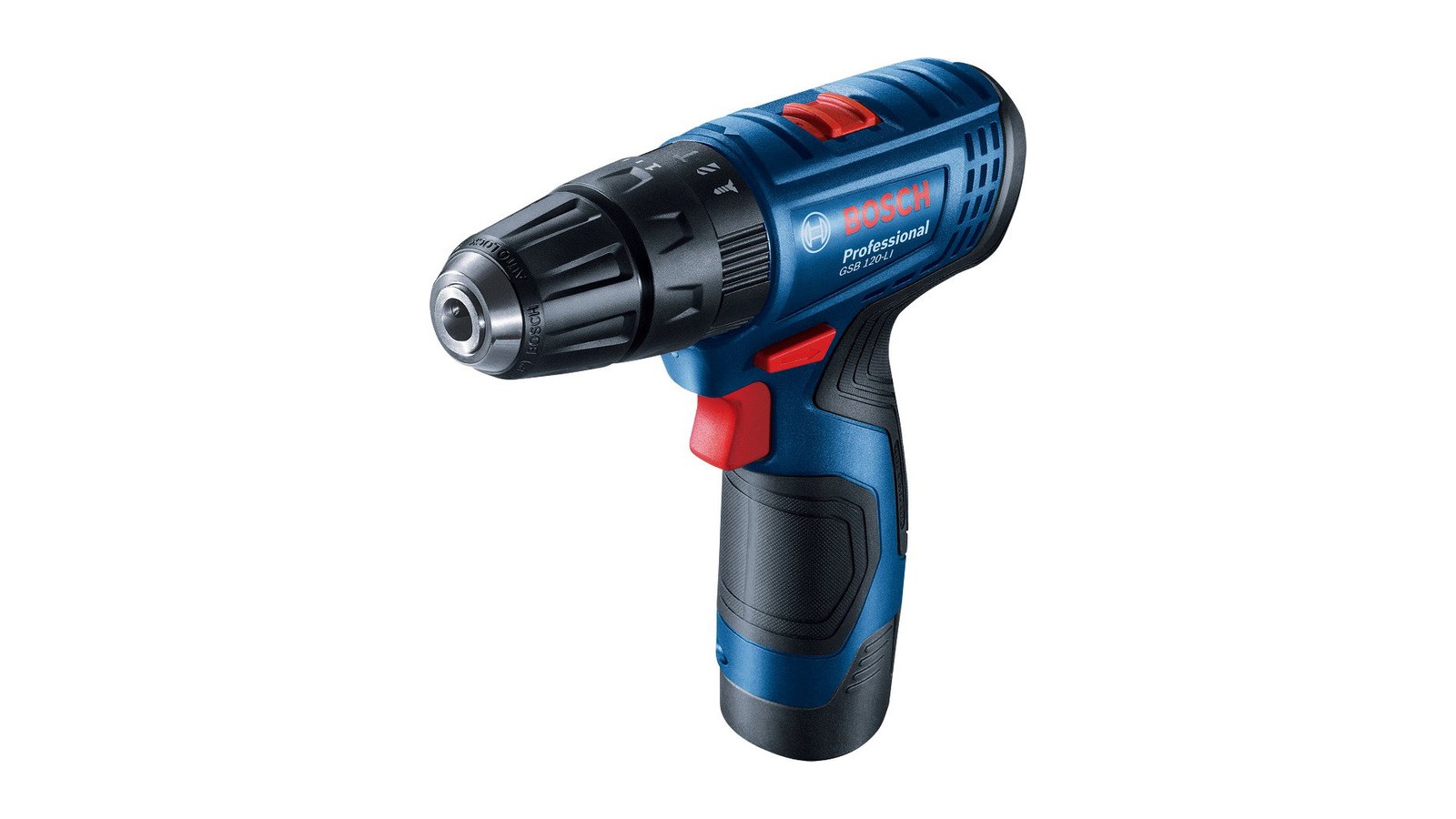 BOSCH Professional Vŕtačka AKU s príklepom GSB 120-LI, súprava vrtákov a bitov 0.601.9G8.102 (2× 2 Ah)