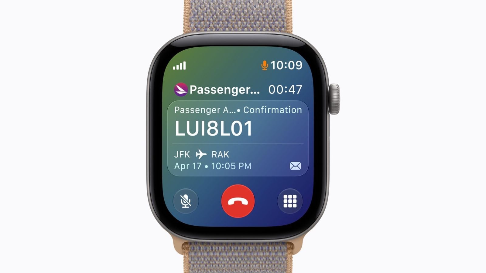 Funkcia Call Context zobrazuje informácie o lete používateľa na Apple Watch Series 12